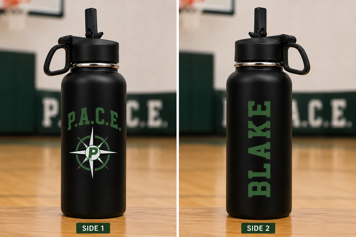 P.A.C.E. -Personalized 32oz Team Water Bottle | Player Name